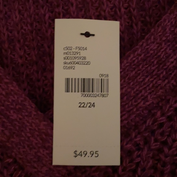 Lane Bryant purple slit-sleeve sweater, 22/24 - Picture 2 of 7